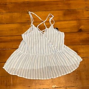 American Eagle Blue & White Striped Tank